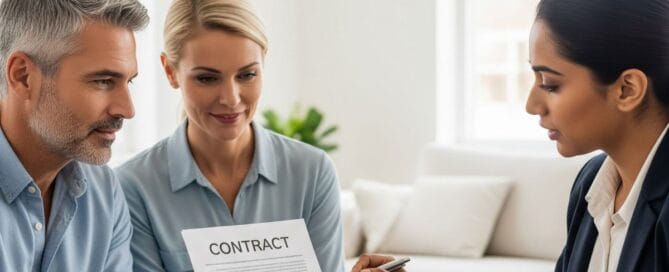 Una coppia durante la fase di firma di un Incarico di Vendita Immobiliare