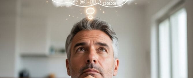 Tabella Provvigioni Agenti Immobiliari 2025: Calcolo e Come Azzerarle 3 Uomo pensieroso calcola la tabella provvigioni agenti immobiliari.