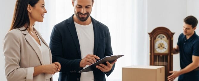 Coppia felice organizza la vendita della casa a Milano con una checklist.