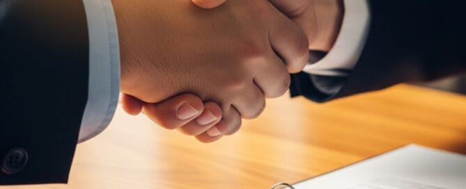 Saldo e Stralcio Immobiliare: stretta di mano tra consulente e venditore dopo l'accordo per la risoluzione del debito