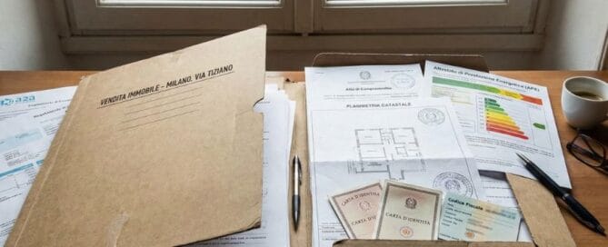 L'immagine fotografa un fascicolo contenente tutti i Documenti Per Vendere Casa in modo sicuro evitando lungaggini e problematiche.